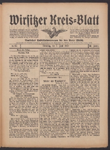 Wirsitzer Kreis-Blatt: Amtliches Publikationsorgan für den Kreis Wirsitz 1910.06.07 Jg.66 Nr65