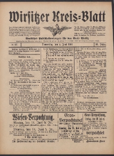 Wirsitzer Kreis-Blatt: Amtliches Publikationsorgan für den Kreis Wirsitz 1910.06.09 Jg.66 Nr66