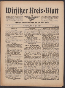 Wirsitzer Kreis-Blatt: Amtliches Publikationsorgan für den Kreis Wirsitz 1910.06.16 Jg.66 Nr69