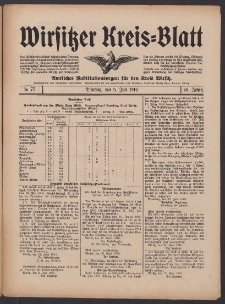 Wirsitzer Kreis-Blatt: Amtliches Publikationsorgan für den Kreis Wirsitz 1910.07.05 Jg.66 Nr77