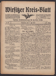 Wirsitzer Kreis-Blatt: Amtliches Publikationsorgan für den Kreis Wirsitz 1910.07.07 Jg.66 Nr78