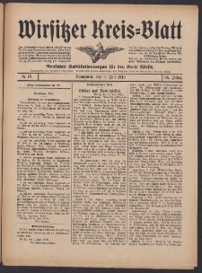 Wirsitzer Kreis-Blatt: Amtliches Publikationsorgan für den Kreis Wirsitz 1910.07.09 Jg.66 Nr79