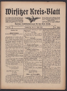 Wirsitzer Kreis-Blatt: Amtliches Publikationsorgan für den Kreis Wirsitz 1910.07.21 Jg.66 Nr84