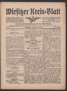 Wirsitzer Kreis-Blatt: Amtliches Publikationsorgan für den Kreis Wirsitz 1910.07.28 Jg.66 Nr87