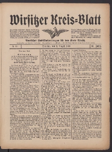 Wirsitzer Kreis-Blatt: Amtliches Publikationsorgan für den Kreis Wirsitz 1910.08.02 Jg.66 Nr89