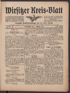 Wirsitzer Kreis-Blatt: Amtliches Publikationsorgan für den Kreis Wirsitz 1910.08.04 Jg.66 Nr90