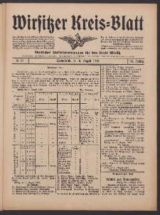 Wirsitzer Kreis-Blatt: Amtliches Publikationsorgan für den Kreis Wirsitz 1910.08.06 Jg.66 Nr91