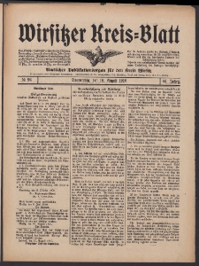 Wirsitzer Kreis-Blatt: Amtliches Publikationsorgan für den Kreis Wirsitz 1910.08.18 Jg.66 Nr96