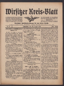 Wirsitzer Kreis-Blatt: Amtliches Publikationsorgan für den Kreis Wirsitz 1910.08.20 Jg.66 Nr97