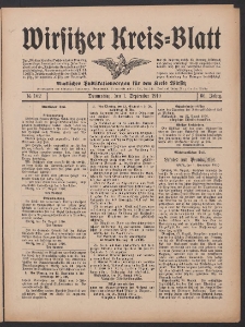 Wirsitzer Kreis-Blatt: Amtliches Publikationsorgan für den Kreis Wirsitz 1910.09.01 Jg.66 Nr102