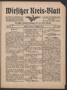 Wirsitzer Kreis-Blatt: Amtliches Publikationsorgan für den Kreis Wirsitz 1910.09.13 Jg.66 Nr107