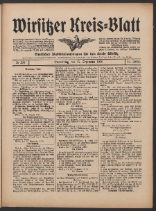 Wirsitzer Kreis-Blatt: Amtliches Publikationsorgan für den Kreis Wirsitz 1910.09.15 Jg.66 Nr108
