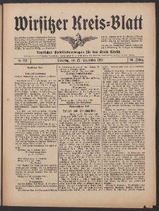 Wirsitzer Kreis-Blatt: Amtliches Publikationsorgan für den Kreis Wirsitz 1910.09.27 Jg.66 Nr113