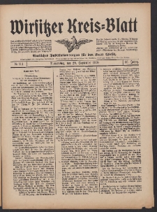 Wirsitzer Kreis-Blatt: Amtliches Publikationsorgan für den Kreis Wirsitz 1910.09.29 Jg.66 Nr114