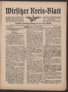 Wirsitzer Kreis-Blatt: Amtliches Publikationsorgan für den Kreis Wirsitz 1910.10.01 Jg.66 Nr115