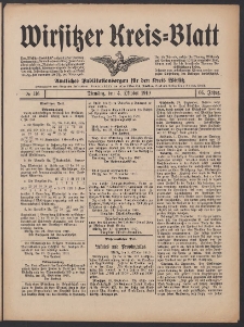 Wirsitzer Kreis-Blatt: Amtliches Publikationsorgan für den Kreis Wirsitz 1910.10.04 Jg.66 Nr116