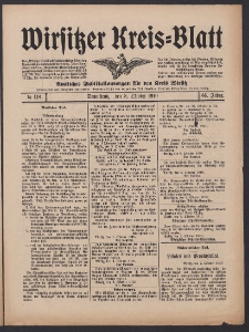 Wirsitzer Kreis-Blatt: Amtliches Publikationsorgan für den Kreis Wirsitz 1910.10.08 Jg.66 Nr118