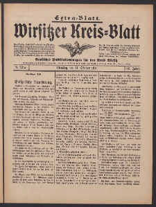 Wirsitzer Kreis-Blatt: Amtliches Publikationsorgan für den Kreis Wirsitz 1910.10.11 Jg.66 Nr119a Extra-Blatt