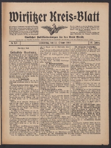 Wirsitzer Kreis-Blatt: Amtliches Publikationsorgan für den Kreis Wirsitz 1910.10.13 Jg.66 Nr120