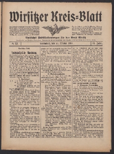 Wirsitzer Kreis-Blatt: Amtliches Publikationsorgan für den Kreis Wirsitz 1910.10.15 Jg.66 Nr121