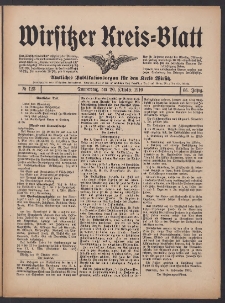Wirsitzer Kreis-Blatt: Amtliches Publikationsorgan für den Kreis Wirsitz 1910.10.20 Jg.66 Nr123