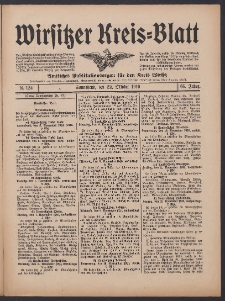 Wirsitzer Kreis-Blatt: Amtliches Publikationsorgan für den Kreis Wirsitz 1910.10.22 Jg.66 Nr124