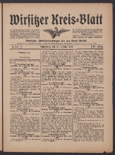Wirsitzer Kreis-Blatt: Amtliches Publikationsorgan für den Kreis Wirsitz 1910.10.27 Jg.66 Nr126