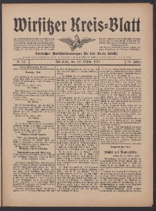Wirsitzer Kreis-Blatt: Amtliches Publikationsorgan für den Kreis Wirsitz 1910.10.29 Jg.66 Nr127