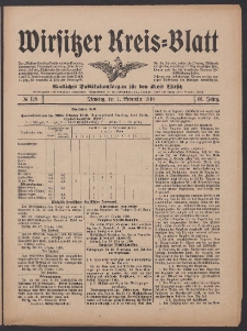 Wirsitzer Kreis-Blatt: Amtliches Publikationsorgan für den Kreis Wirsitz 1910.11.01 Jg.66 Nr128