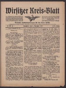 Wirsitzer Kreis-Blatt: Amtliches Publikationsorgan für den Kreis Wirsitz 1910.11.05 Jg.66 Nr130