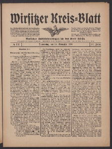 Wirsitzer Kreis-Blatt: Amtliches Publikationsorgan für den Kreis Wirsitz 1910.11.10 Jg.66 Nr132