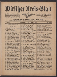 Wirsitzer Kreis-Blatt: Amtliches Publikationsorgan für den Kreis Wirsitz 1910.11.12 Jg.66 Nr133