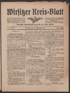Wirsitzer Kreis-Blatt: Amtliches Publikationsorgan für den Kreis Wirsitz 1910.11.22 Jg.66 Nr137