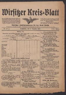 Wirsitzer Kreis-Blatt: Amtliches Publikationsorgan für den Kreis Wirsitz 1910.12.03 Jg.66 Nr142