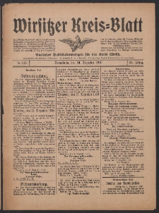 Wirsitzer Kreis-Blatt: Amtliches Publikationsorgan für den Kreis Wirsitz 1910.12.10 Jg.66 Nr145