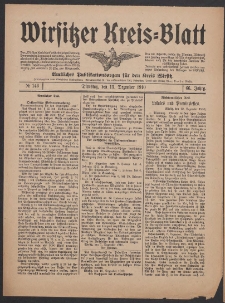 Wirsitzer Kreis-Blatt: Amtliches Publikationsorgan für den Kreis Wirsitz 1910.12.10 Jg.66 Nr145a Extra-Blatt
