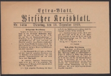 Wirsitzer Kreis-Blatt: Amtliches Publikationsorgan für den Kreis Wirsitz 1910.12.13 Jg.66 Nr146a Extra-Blatt
