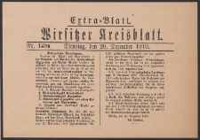 Wirsitzer Kreis-Blatt: Amtliches Publikationsorgan für den Kreis Wirsitz 1910.12.20 Jg.66 Nr149a Extra-Blatt