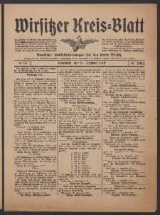 Wirsitzer Kreis-Blatt: Amtliches Publikationsorgan für den Kreis Wirsitz 1910.12.24 Jg.66 Nr151