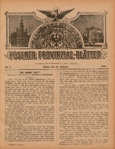 Posener Provinzial-Bl&auml;tter 1892.02.28 Nr9