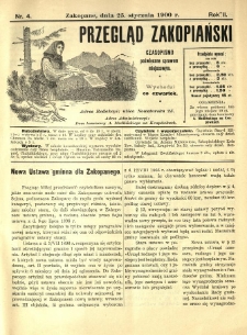 Przegląd Zakopiański : czasopismo poświęcone sprawom miejscowym. 1900.01.25 R.2 Nr4