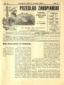 Przegląd Zakopiański : czasopismo poświęcone sprawom miejscowym. 1900.02.08 R.2 Nr6
