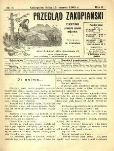 Przegląd Zakopiański : czasopismo poświęcone sprawom miejscowym. 1900.03.15 R.2 Nr11