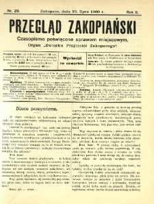 Przegląd Zakopiański : czasopismo poświęcone sprawom miejscowym. Organ "Związku Przyjaciół Zakopanego" 1900.07.19 R.2 Nr29