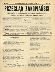 Przegląd Zakopiański : czasopismo poświęcone sprawom miejscowym. Organ "Związku Przyjaciół Zakopanego" 1900.08.09 R.2 Nr32