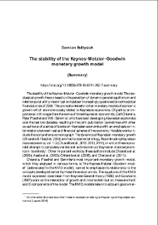 The stability of the Keynes–Metzler–Goodwin monetary growth model: summary