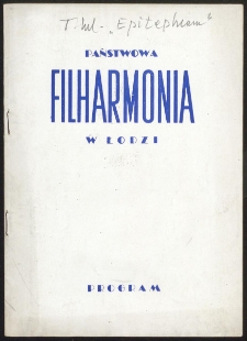 Program : Państwowa Filharmonia w Łodzi : Nr 31 : sezon 1961/62 : 2 i 3 III 1962