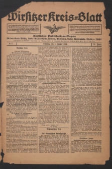 Wirsitzer Kreis-Blatt: Amtliches Publikationsorgan für den Kreis Wirsitz 1914.01.06 Jg.70 Nr2