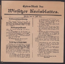Extra-Blatt des Wirsitzer Kreisblattes 1914.07.31