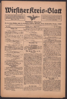 Wirsitzer Kreis-Blatt: Amtliches Publikationsorgan für den Kreis Wirsitz 1914.08.04 Jg.70 Nr90